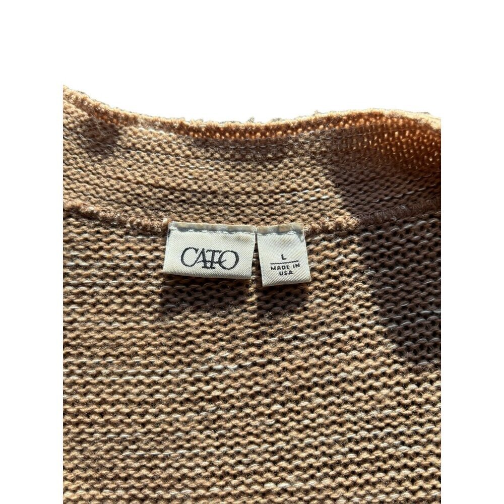 Cato Women's Long Tan Knitted Sweater - Picture 4 of 8